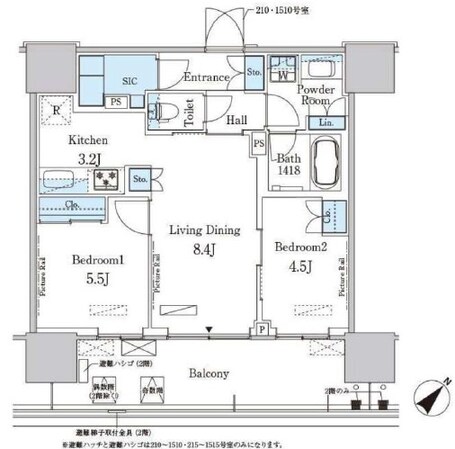 晴海フラッグ ポートビレッジ B棟(HARUMI FLAG)の物件間取画像